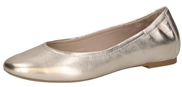 CAPRICE Donna Ballerine in Pelle Eleganti, Oro (Lt.Gold Metal.), 39 EU