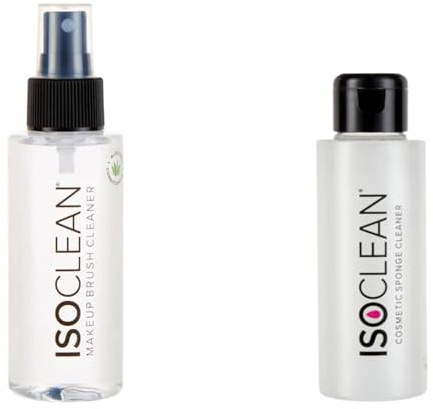 ISOCLEAN Makeup Brush & Sponge Cleaner - 110ml Spray Top & Easy Pour Liquid Solutions, Cleans Bristles, Dries in 60 Seconds, For Professional & Home Use
