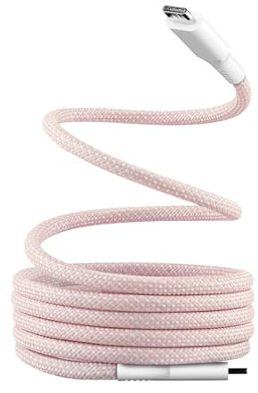 T'nB - Cavo magnetico da USB C a USB C, ricarica rapida da 60 W, guaina magnetica in nylon e anti nodi, lunghezza 1,5 m, compatibile Apple iPhone 15/15 Pro / 15 Pro Max / 16/16 Pro / 16 Pro Max - Rosa