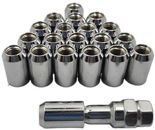 SHENGG 32mm Radmuttern M12x1.25, M12x1.5 Radmutter mit einem Schlüssel 20+1 Packung Radmuttern(M12x1.5)