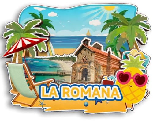 La Romana Dominikanische Republik Holz 3D Kühlschrankmagnet Stadt Reise Souvenir Niedliche Kühlschrankaufkleber Home Kitchen Decoration