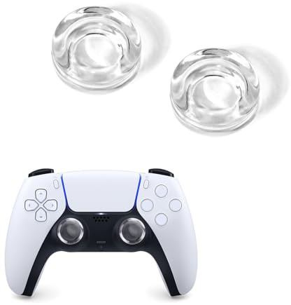 DLseego Thumb stick Grip Caps for Xbox PS4 PS5 Controller,2PCS Clear Crystal Silicone Thumbstick Cover Anti Slip Design Joystick Controller Thumb Grip Cap,Transparent