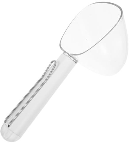 GRIRIW Cuchara Medidora de Comida para Mascotas con Clip y Mango Reforzado, Adecuado para Gatos y Perros, Material Abs