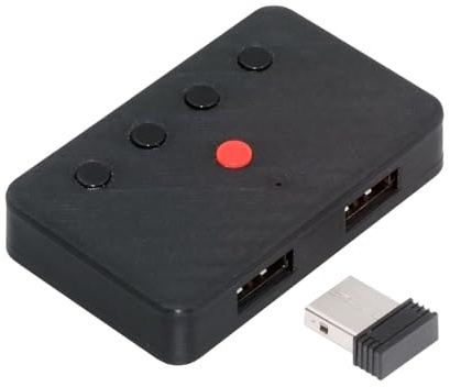 xiwai Ratón y Teclado con Cable USB, convertidor a Bluetooth (BT) inalámbrico de 2,4 G con Receptor, selector de Interruptor USB, alimentación Tipo C para Tableta, teléfono y portátil.