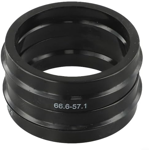 Vilgftyiet 4 Stück Auto Radnabe Zentrierringe 66,6 mm bis 57,1 mm schwarzes Kunststoff-Abstandshalter Set für verbesserte Stabilität und reibungsloses Fahrerlebnis