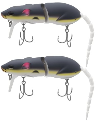 eMagTech 2 St¨¹cke Ratte Maus Swimbait 15g 15,5 cm Topwater Jointed Crankbait f¨¹r Raubfisch Hecht Angeln