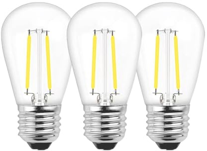 YIKEGE LICHT Outdoor Light Replacement Bulbs, S14 E26, 3V Low Voltage, 3800K Cool White, Waterproof, 1W, 3-Pack