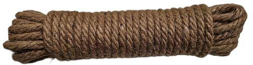 Ficelle chanvre en jute naturelle – Corde brute pour bricolage, ameublement, jardin, griffoir chat, décorations rustiques, bonbonnières – 4 mm/6 mm/8 mm/10 mm – 10 m ou 20 m – Eco et biodégradable (20