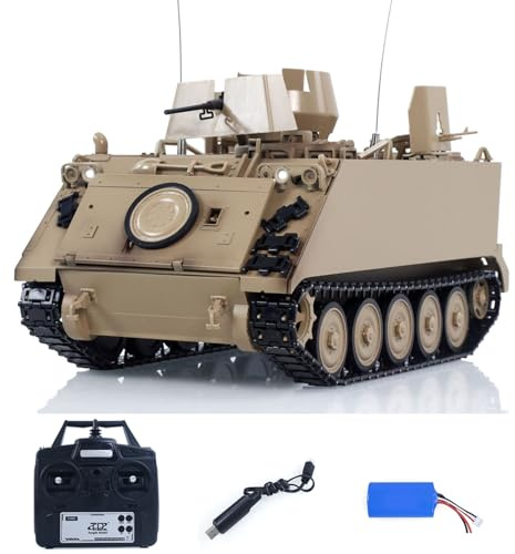 TOUCAN RC HOBBY 1/16 RC Panzer M2412-B M113A1 ACAV Infrarot 360° Turmdrehung Rauchen Licht Ton Fernbedienung Elektromodell für Erwachsene RTR