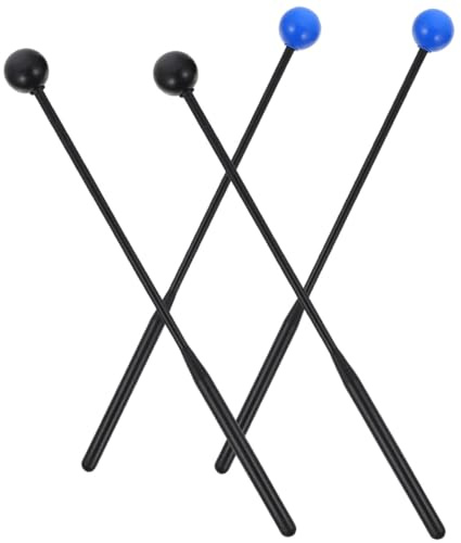 KAILIKETIY 2 Paare Xylophon Schlägel aus Kunststoff und Gummi Langlebige Percussion Mallets für Marimba und Schlaginstrumente Rutschfester Griff Glatte Oberfläche Sicher und Praktisch für
