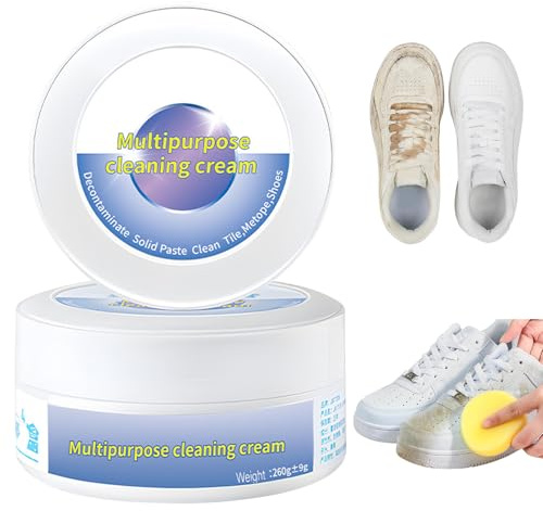 Schuhe Reinigungscreme,2 Stück Weiße Schuhreinigungspaste, multifunktionaler Sneaker-Reiniger, zur Reinigung & Fleckenentfernung, Sneaker Cleaner für Leder, Wildleder, Canvas & Kunststoff