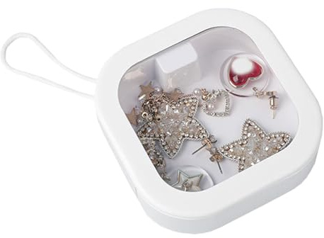 Organizer da viaggio per elastici per capelli: mini dispenser quadrato, supporto per bastoncini di cotone, custodia per multiuso, contenitore leggero per cosmetici | Scatola porta