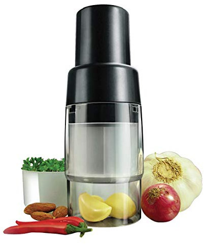 Simposh Klein-Hackmesser- Kompakte Und Leistungsstarke Druckknopf-Schneider/Fleischwolf Für Obst-Gemüse-Nuss-Kräuter-Zwiebel-Knoblauch. Scharfe Edelstahlklingen
