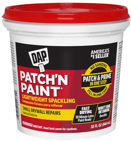 DAP Patch-N-Paint Lightweight Spackling, White, 32 Oz (7079801611)