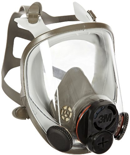 3M Full Facepiece Reusable Respirator 6700DIN, NIOSH, Respiratory Protection, Large Lens, ANSI, Lightweight, Silicone Faceseal, Cool Flow Valve, Easy Clean, Bayonet Connections, Cleaning, Sanding, S