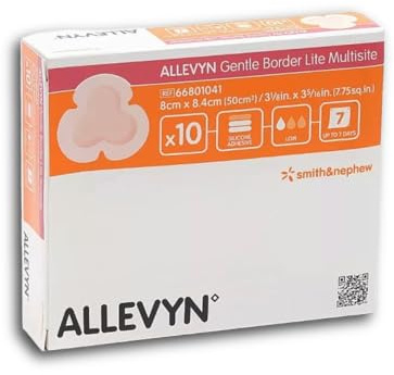 Allevyn Gentle Border Lite - Multisite, 8cm x 8,4cm, 10-pack