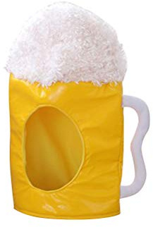 Amosfun Bierkrug Plüschhut Bierkrug Kopfmaske Cosplay Kostüm Zubehör Geburtstagsgeschenk St. Patrick's Day Supplies