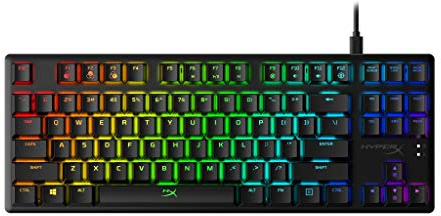 HyperX HX-KB7RDX-US Alloy Origins Core, RGB Mechanische Gaming Tastatur, Tenkeyless, Red switches (US layout), Schwarz