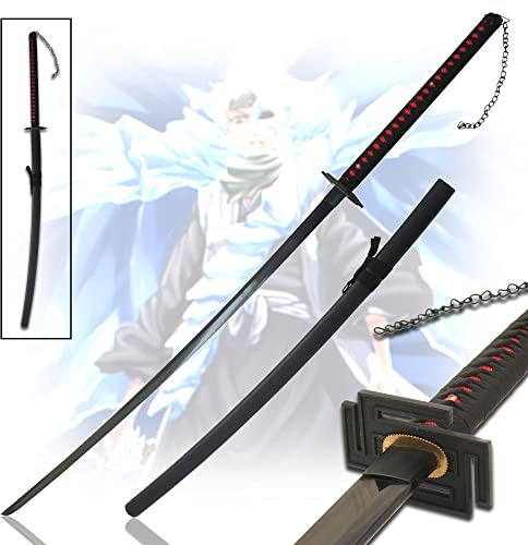 Bleach Bankai Cutting Moon Schwert handgeschmiedet – Bankai Cutting Moon Kurosaki Ichigo Schwert aus Karbonstahl mit Scheide 137 cm, Samurai Schwerter scharf echt für Ichigo Kostüm & Anime Geschenke