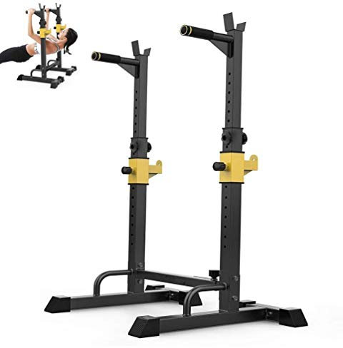 SGSG Multifunktions-Langhantel-Squat-Rack, verstellbares Bankdrücken-Rack Tragbares Hantel-Rack für Ganzkörpertraining Indoor Home Langhantel-Rack-Squat-Ständer mit Hantelbank