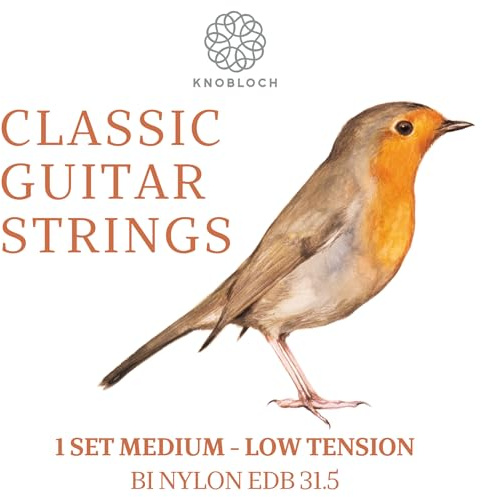 KNOBLOCH STRINGS - Cuerdas de Guitarra Española | EDB31.5 ERITHACUS Bajo Tensión | Graves Redondos | Nylon | Sonido Natural y Puro | Juego de cuerdas para Flamenca y Clásica | Hechas en España