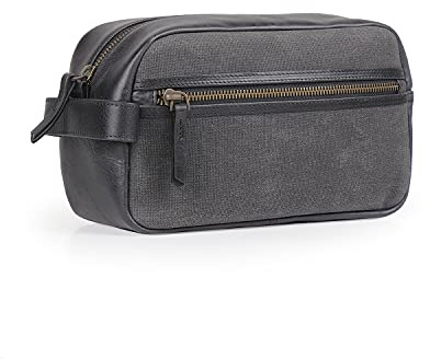 Londo Echtleder Reisetasche, Kulturtasche, Kosmetiktasche, Waschtasche - Unisex