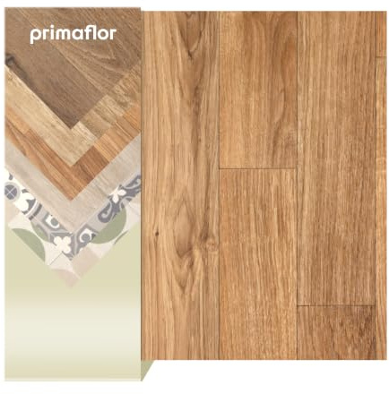 Primaflor PVC Boden Tacuto | Eiche Gold | 200x500 cm | Textilrücken, R10 und 2,5 mm Gesamthöhe; für Fußbodenheizung sowie Wohn-, Büro- und Feuchträume geeignet