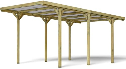 Forest Style Carport Chariot à bois 1, 14,2 m²