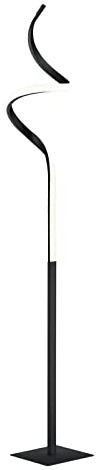 lightling LED Stehleuchte Wibke, Korpus aus schwarz matt Metall, fest verbaute LED Technik (11W), dimmbar (Switch Dimmer), Höhe: 145 cm, Breite und Tiefe: 20 cm