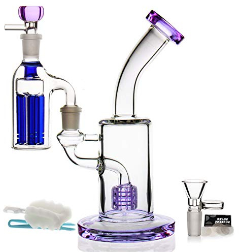 Glass Bong, Water Bongs for Smoking Bong Pipe Bowl Accessories 14.5mm Recycling Tornado Filter Glass Water Bong hookahs Oil Rig Bongs Nicotine Free