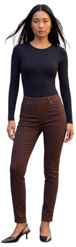Roman Originals Jeggings for Women UK Jean Ladies Stretchy Trousers Denim Leggings High Waist Rise Pull On Skinny Straight Leg Cotton Pants Smart Casual