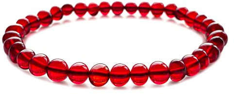 Amberistan Damen-Bernsteinarmband – Blau – Rot – Grün Farboptionen Bernsteinschmuck 100% echte handgefertigte, zertifizierte karibische Barockperlen 18 cm Stretchband
