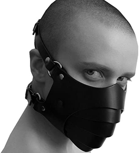 WORNEW Punk-Ledermasken Punk-Kostüm-Maske, verstellbar, PU-Leder, Punk-Maske, Bühne, Cosplay-Maske, Unisex Steampunk Masken
