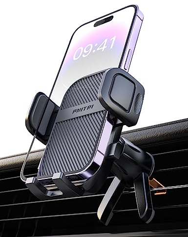 Pnitri Handyhalterung Auto, Lüftung Schutz Auto Handy Halterung mit Hakenclip und Beine Doppelte Unterstützung 360° Drehbar KFZ Handyhalter Auto für iPhone Android Smartphone (4.0''-7.0'')