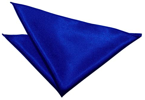 Mens Royal Blue Hanky Handkerchief Pocket Square Plain Satin Solid Wedding Accessory