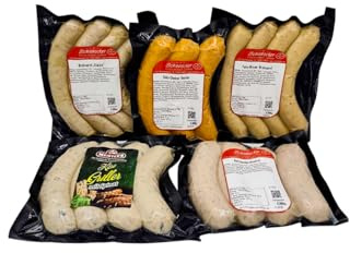 Meisters Grill-Lieblinge | 5 Sorten Bratwürste mit Chili, Mozzarella, Feta, Edamer, Bärlauch & Schinken gefüllt | Grillpaket Bratwurst mit BBQ Würstchen im Probierpaket
