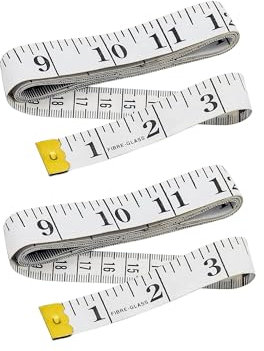 Doppelseitiges Körpermaßband für Körper, 2 Stück, Doppelskala, Maßband zum Nähen von Stoff, Schneider, 150 cm