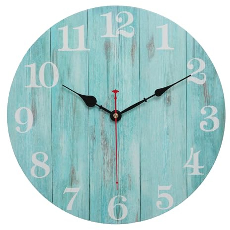 keivmlvt Moderno reloj de pared de madera de 32,5 cm – acolchado – sin ruido de tictac – para salón, cocina, jardín – habitación infantil silenciosa