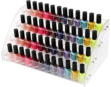 Nagellack-Regal, Acryl-Nagellack, Lippenstift, Aufbewahrung, Organizer, Nagelgel, Ständer, Halter für Nagellack, Pinsel, Kosmetik (4 Ebenen)