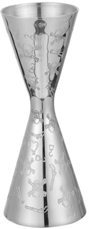 Ciieeo Jigger per Cocktail in Acciaio Inossidabile da 30/45 Ml Tazza da Due Once Accessorio da Bar Design a Teschio per Bar Uso Domestico