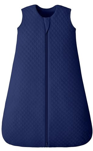 FIEMOL Schlafsack Baby 2.5 Tog 6-12 Monate, Winter Baumwolle Neugeborenen Baby Schlafsack Wearable Decke für Säugling und Kleinkind, 2-Wege-Reißverschluss Schlummersack Blau 78cm