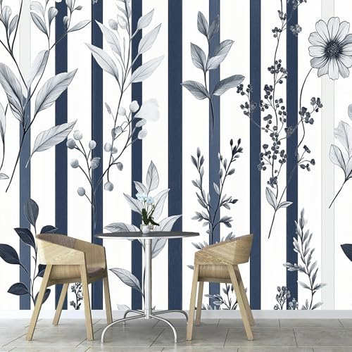 ANALTIRCE Fotomural Ramas Abstractas Hojas Fotomurales Pared, 350× 256 cm Papel Pintado 3D, Hojas De Acuarela Moderna Decoración De Pared Sala Cuarto Oficina Salón