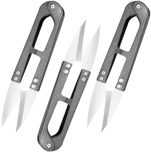 3pcs Tijeras Pequeñas de Costura,Cortahilos,Tijeras de Coser Hilo en Forma de U,Tijeras para Cortar,Cortador de Punto Tela,Corte de Hilo,Tijeras Corta Hilo,Mango de Acero-Gris