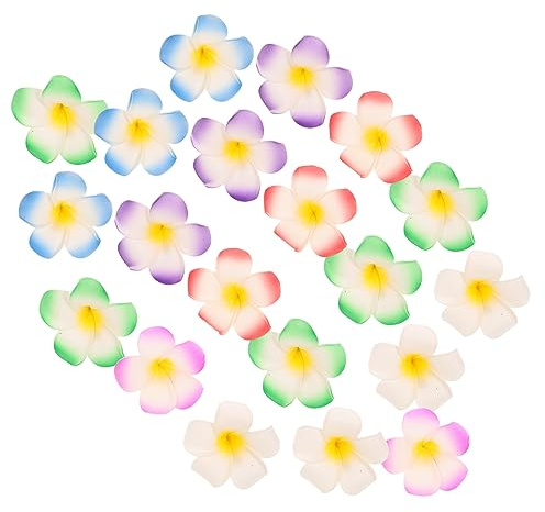 NOLITOY Lot De 24 Pinces à Cheveux Frangipanier 9 Cm Multicolores Décoratives Pour Femmes Fête Plage Mariage Accessoires Capillaires Délicats