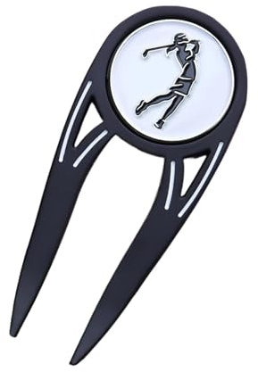 Generisch Pitchgabel-Reparaturwerkzeug, Golf Pitchgabel und Ballmarker | Magnetisches Reparaturwerkzeug für Pitchgabeln aus Metall | Alignment Green Turf Fork Putting Pitchgabel für Golfer