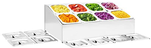 LLEZKBR Gastronorm Porte-conteneur avec 8 GN 1/6 Pan Inox