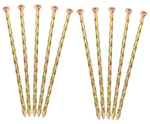 BEBEMOKO Piquets De Bordure en Acier Au Carbone pour Gazon Artificiel, Fixation Extérieure Jardin, Lot de 10 Piquets Spirales 15 Cm, Ancrage Robuste pour Pelouse Synthétique Et Camping