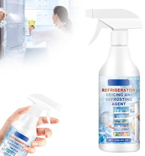 2025 New Freezer Defrosting Spray, Defrosting Spray for Fridge Freezer, Fridge Freezer De-Icer S-pray Rapid Fri dge Freezer Defrosting, Efficiently Quickly Removes Ice Buildup (1, 120ml)