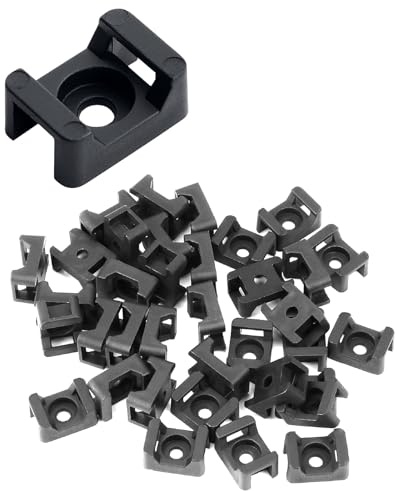 Lot de 200 Attaches de Câbles Noires, à Visser, Adaptées aux Attaches de Câbles de 9 mm, pour Organiser les Câbles et les Fils, Adaptées aux Ateliers de Travail en Salle Informatique de Bureau (5mm)