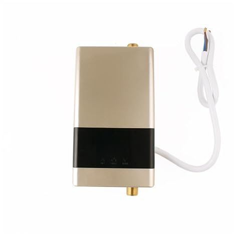 MEIVIYA Chauffe-Eau Électrique Instantané sans Réservoir, À Distance, for Cuisine, Robinet De Chauffage Instantané, Salle De Bains, Douche, Réglage De La Température(220V 6000W,Golden)